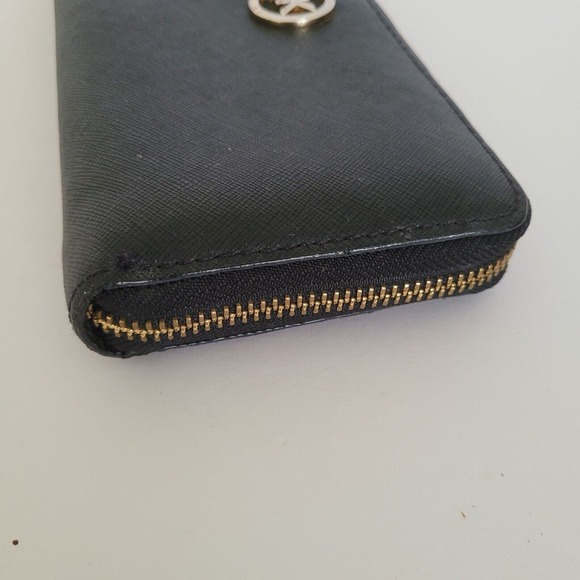 MICHAEL KORS Black Saffiano Leather Zip Around Wallet Card Bill Holder Classic - Picture 12 of 12